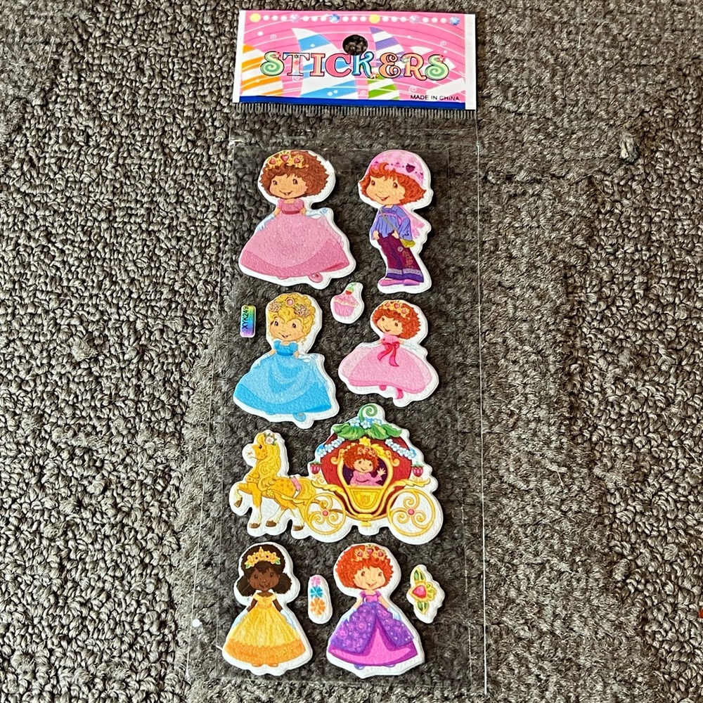 Strawberry Shortcake Puffy Sticker Sheet 2003 Art Style / Design 3rd Gen Kawaii